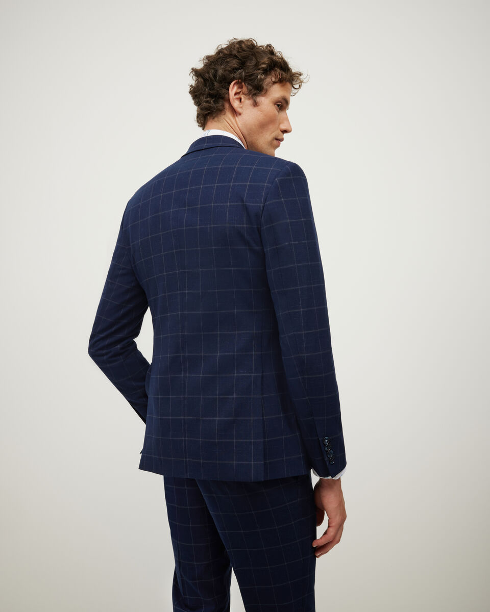 Sebastian Windowpane Check Tailored Jacket, Navy Windowpane, hi-res